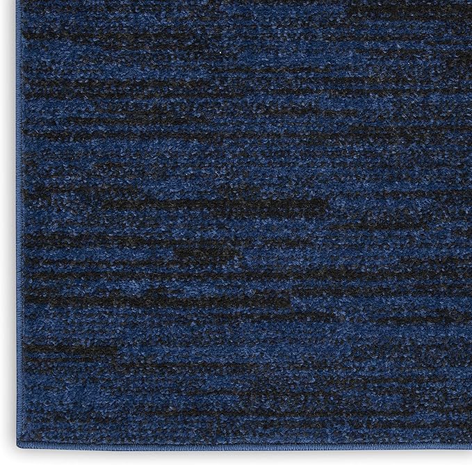Nourison Home Nourison Essentials Midnight Blue 2'2" x 10' Area Rug - Easy Clean, Non Shedding, Bed Room, Living Room, Dining Room, Kitchen (10' Runner)