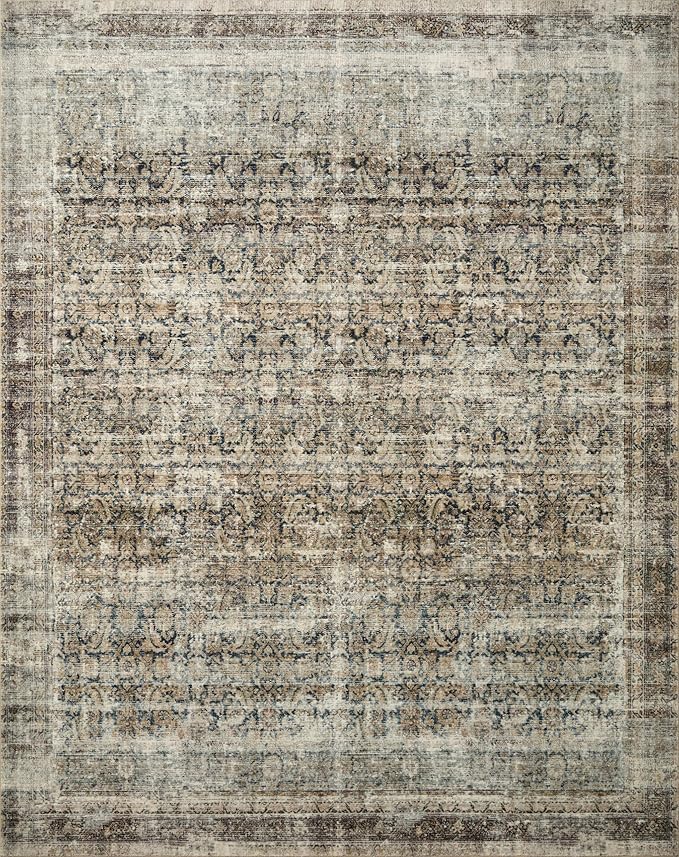Loloi Amber Lewis Morgan Collection MOG-02 Navy/Sand 11'-6" x 14'-6" 38" Thick Area Rug feat. CloudPile, Neutral, Room Décor, Vintage Inspired, Livingroom, Bedroom, Dining Area