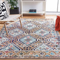 SAFAVIEH Madison Collection Area Rug - 5'3" x 7'6", Orange & Beige, Boho Diamond Distressed Design, Non-Shedding & Easy Care, Ideal for High Traffic Areas in Living Room, Bedroom (MAD418P)