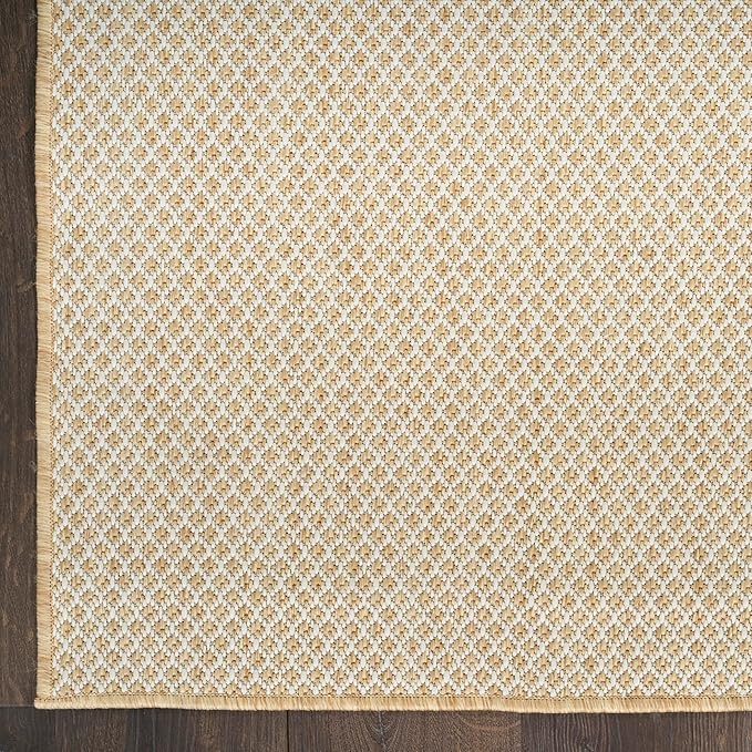 Nourison Home Courtyard Natural 4' x 6' Area Rug - Easy Clean, Non Shedding, Bed Room, Living Room, Dining Room, Kitchen (4' x 6')