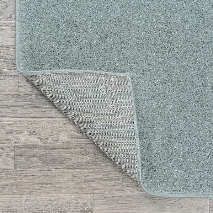 JONATHAN Y Haze Solid Low-Pile Aqua Blue 6x6 Square Indoor Area Rug, Coastal,Bohemian,Minimalist,Classic, Easy-Cleaning for Living Room,Bedroom,Kitchen,Pet Friendly,Non-Shedding (SEU100S-6SQ)