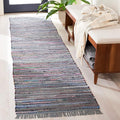 SAFAVIEH Rag Rug Collection Runner Rug - 2'3" x 9', Aqua & Multi, Handmade Boho Stripe Cotton, Ideal for High Traffic Areas in Living Room, Bedroom (RAR121K)
