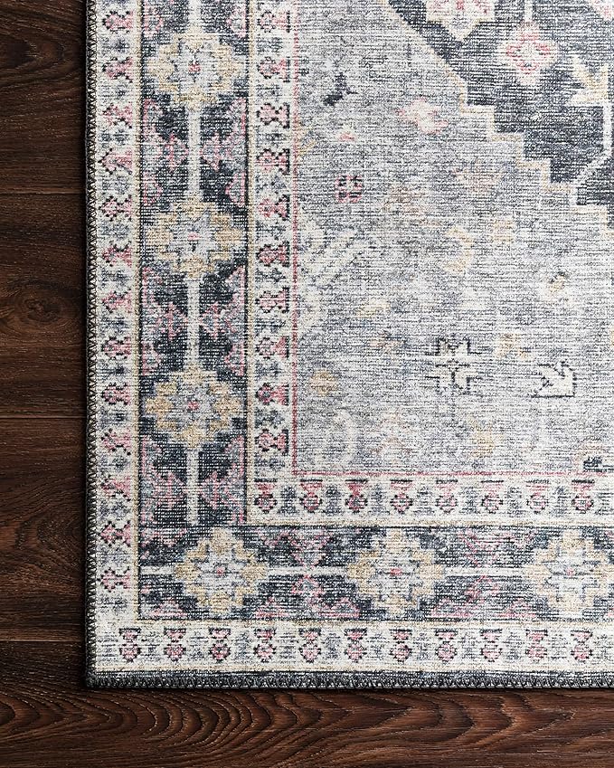 Loloi II Skye Collection SKY-02 Charcoal/Multi 3'-6" x 5'-6" Accent Rug