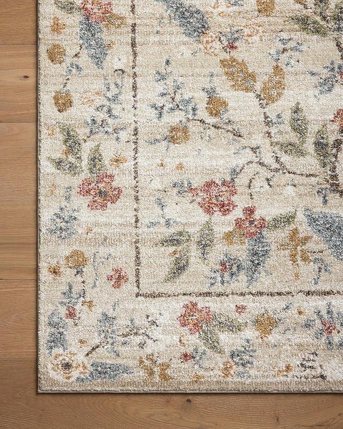 Loloi Rifle Paper Co. Laurel Collection LAU-05 Ivory 2'-8" x 8' Runner Rug