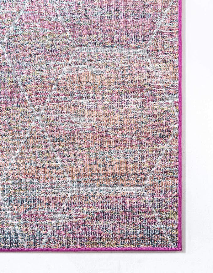 Unique Loom Trellis Frieze Collection Area Rug - Geometric (6' x 9', Multi/ Ivory)