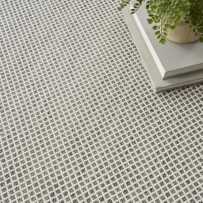 Nourison Home Courtyard Ivory Charcoal 5' x 7' Area Rug - Easy Clean, Non Shedding, Bed Room, Living Room, Dining Room, Kitchen (5' x 7')