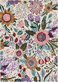 Hand-Tufted Floral Area Rug - Colorful Garden Design with Beautiful Flower Patterns - Modern Style Premium Carpet for Living Room & Bedroom or Kitchen (2.6'x8')