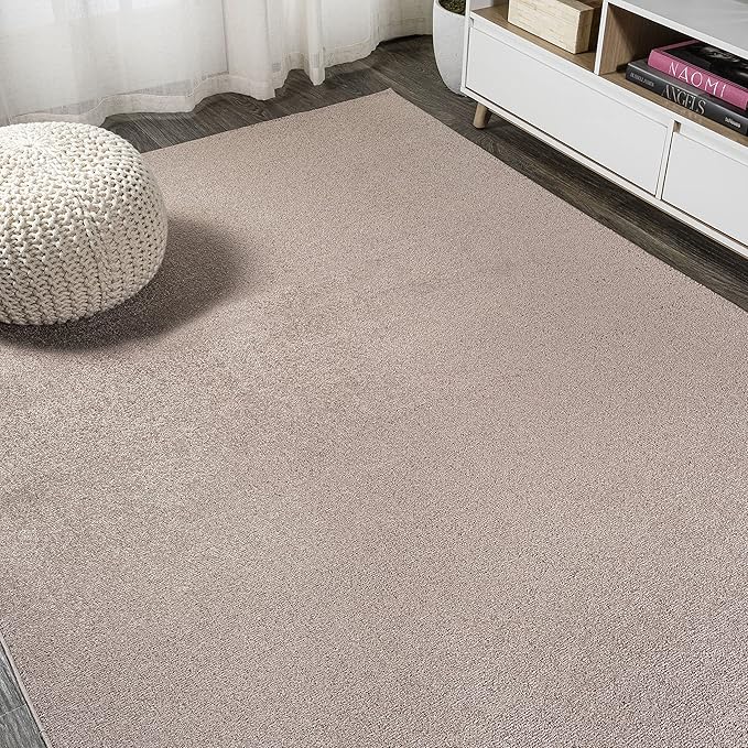 Eyely UES100J-4 Supersoft Haze Solid Low-Pile Indoor Area Rug Casual;Contemporary;Solid;Traditional, Bedroom, Kitchen, Living Room, Easy-Cleaning, Non-Shedding, 4 X 6, Brown