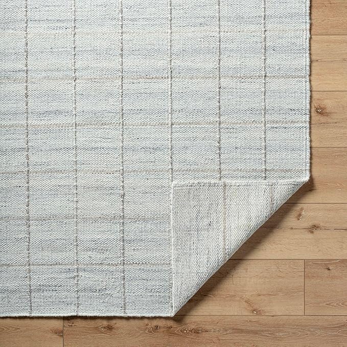 Mark&Day Wool Rugs, 8x10 Ishaq Cottage Metallic - Silver Area Rug, Grey Silver Carpet for Living Room, Bedroom or Kitchen (8' x 10')