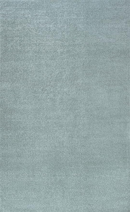 Eyely UES100S-8 Supersoft Haze Solid Low-Pile Indoor Area Rug Casual;Contemporary;Solid;Traditional, Bedroom, Kitchen, Living Room, Easy-Cleaning, Non-Shedding, 8 X 10, Light Blue