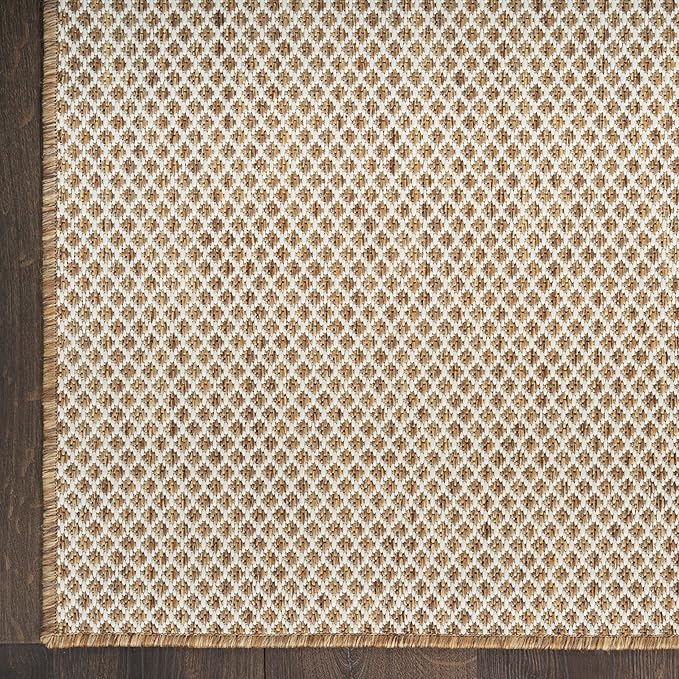 Nourison Home Courtyard Jute Ivory 6' x 9' Area Rug - Easy Clean, Non Shedding, Bedroom, Living Room, Dining Room, Kitchen