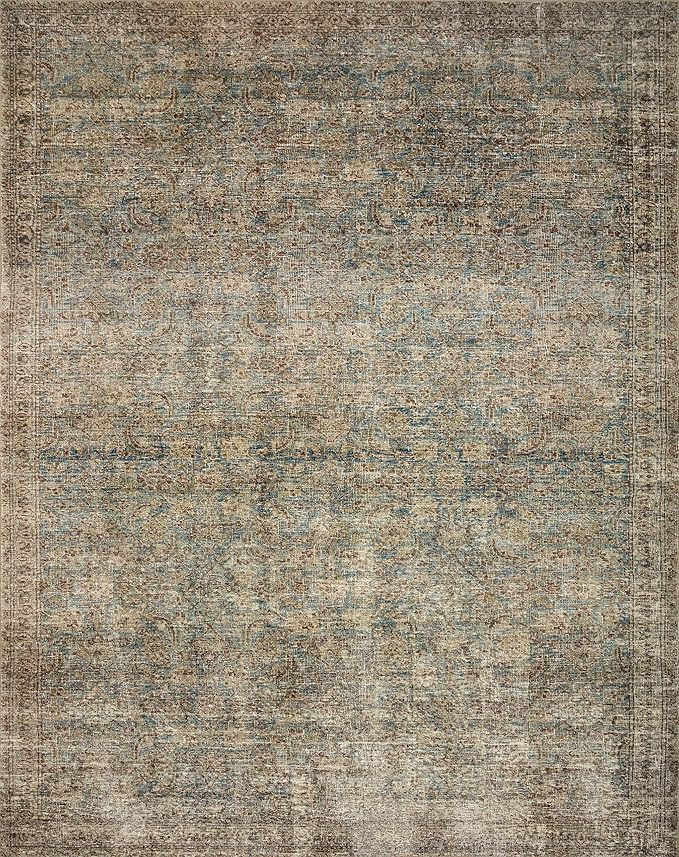 Loloi Amber Lewis Morgan Collection MOG-04 Sea/Sage 7'-3" x 9'-3" 38" Thick Area Rug feat. CloudPile, Neutral, Room Décor, Vintage Inspired, Livingroom, Bedroom, Dining Area