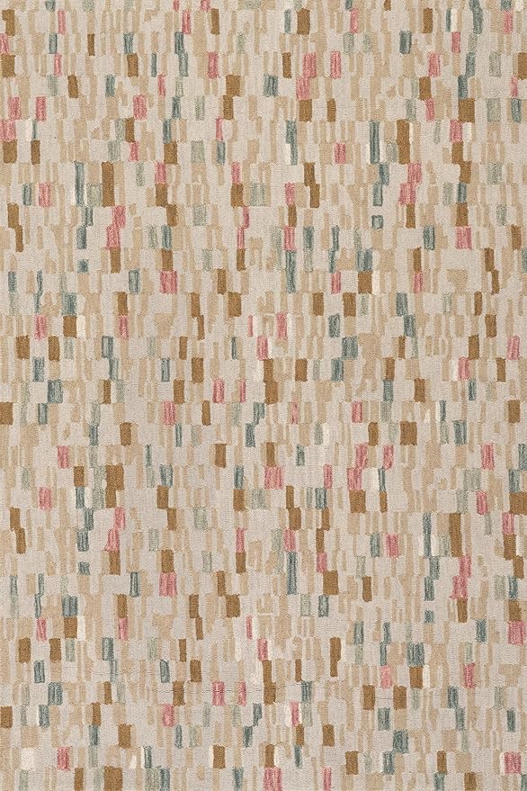 Dash & Albert Ashmore Multi Hand Micro Hooked Wool Rug, 7.5 X 9.5 Feet, Multicolored Geometric Pattern