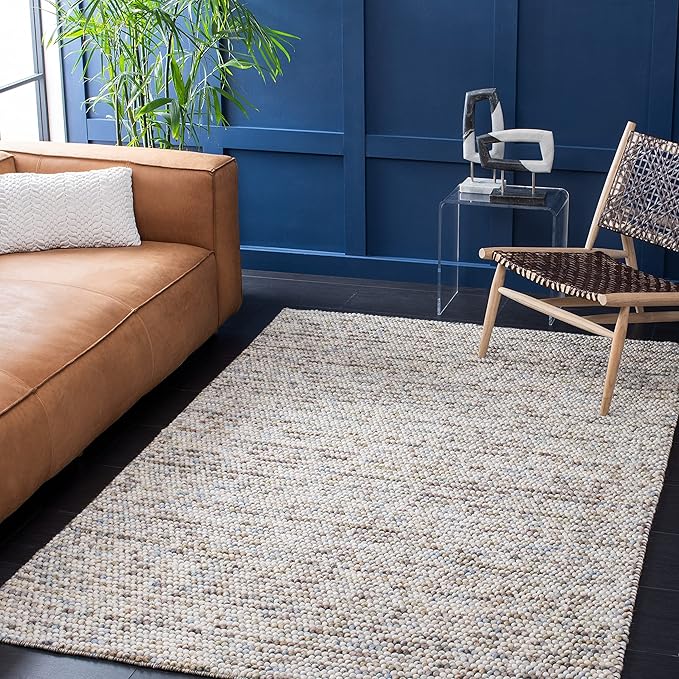 SAFAVIEH Area Rug 3x5 - Natura Collection - Ivory, Handmade Wool Blend, Textured Design, Ideal for Living Room, Bedroom, Dining Space (NAT620A)