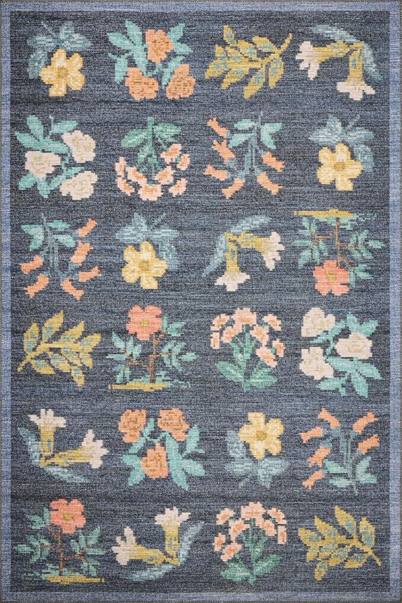 Loloi Rifle Paper Co. Rosa Collection RSA-03 Navy 8'-4" x 11'-6" Area Rug