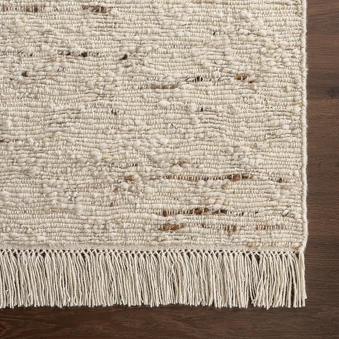 Rugs USA Juju Ivory/Grey, 7'6" x 9'6", Handmade, Diamond Trellis, Wool, Soft and Cozy, High Traffic, Stain Resistant, Easy Clean, Durable Area Rug for Bedroom, Living Room, Dining, Foyer, Entryway