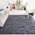 SAFAVIEH Rag Rug Collection Area Rug - 8' x 10', Black, Handmade Boho Stripe Cotton, Ideal for High Traffic Areas in Living Room, Bedroom (RAR121Z)