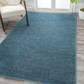 Eyely UES100H-15 Supersoft Haze Solid Low-Pile Indoor Area Rug, Coastal, Bohemian, Minimalist, Classic, Casual for Bedroom,Kitchen,Living Room,Non Shedding,Easy-Washing, Blue, 12 X 15