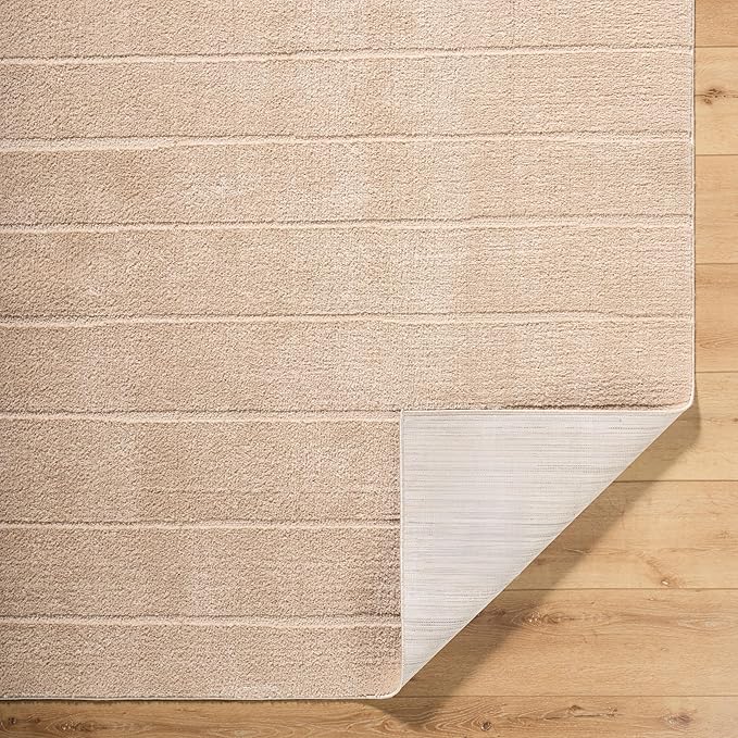 Livabliss x Our PNW Home Cascade Minimalist Striped Area Rug, 2'7" x 12', Taupe
