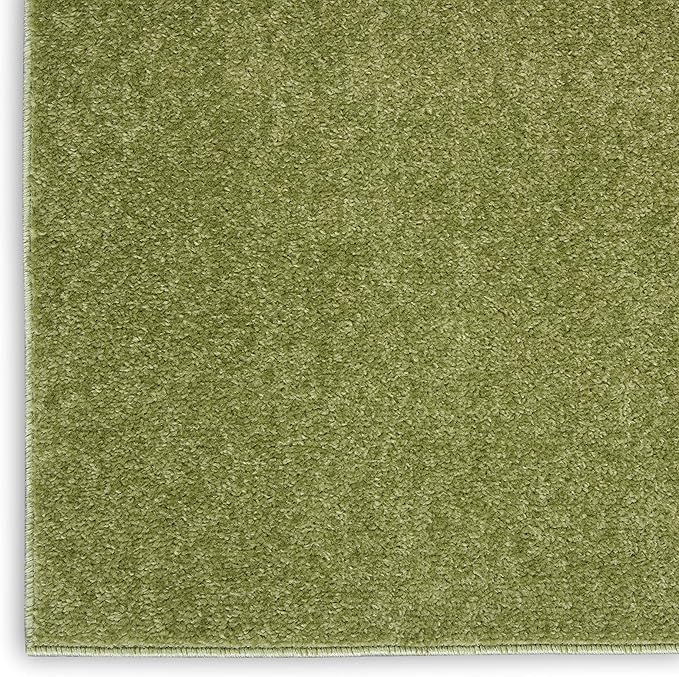 Nourison Home Nourison Essentials Green 2' x 6' Area Rug - Easy Clean, Non Shedding, Bed Room, Living Room, Dining Room, Kitchen (6' Runner)