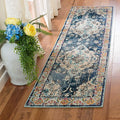 SAFAVIEH Monaco Collection Runner Rug - 2'2" x 16', Navy & Light Blue, Boho Chic Medallion Distressed Design, Non-Shedding & Easy Care, Ideal for High Traffic Areas in Living Room, Bedroom (MNC243N)
