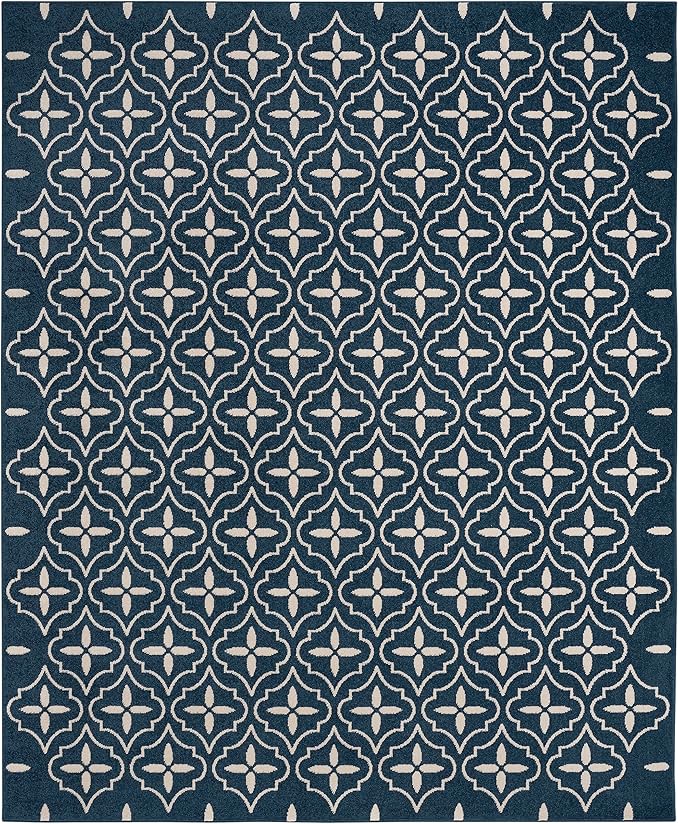Nourison Home Nourison Essentials Navy Ivory 6' x 9' Area Rug - Easy Clean, Non Shedding, Bed Room, Living Room, Dining Room, Kitchen (6' x 9')