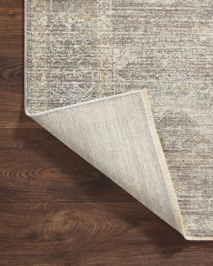 Loloi Magnolia Home by Joanna Gaines Millie Collection MIE-05 Stone/Natural 3'-6" x 5'-6", .25" Pile Height, Accent Rug