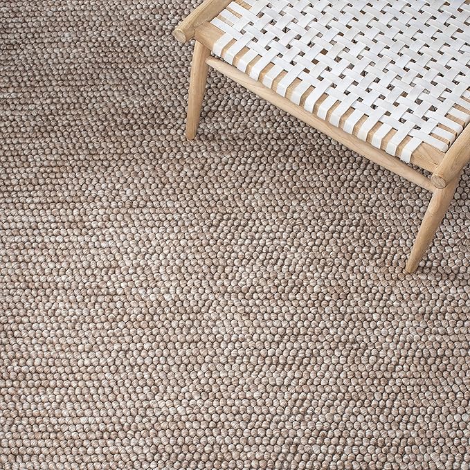 SAFAVIEH Area Rug 5x8 - Natura Collection - Brown, Handmade Wool Blend, Textured Design, Ideal for Living Room, Bedroom, Dining Space (NAT620T)