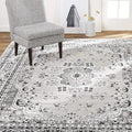 Home Dynamix Premium Sakarya Traditional Medallion Border Area Rug, Gray, 21"x35" Rectangle