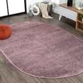 Eyely UES100R-6OV Supersoft Haze Solid Low-Pile Indoor Area Rug, Coastal, Bohemian, Minimalist, Classic, Casual for Bedroom,Kitchen,Living Room,Non Shedding,Easy-Washing, Purple, 6 X 9 Oval