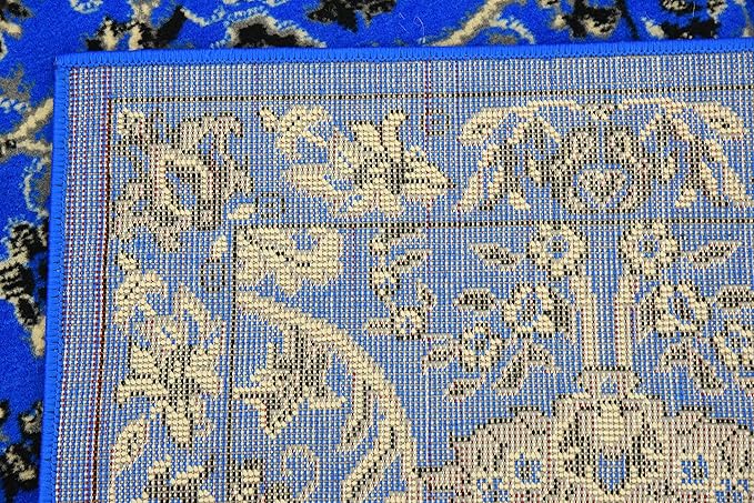 Unique Loom Sialk Hill Collection Area Rug - Washington (2' 2" x 8' 2" Runner Dark Blue/Black)
