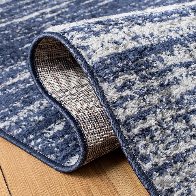 SAFAVIEH Adirondack Collection Accent Rug - 2'6" x 4', Navy & Grey, Modern Ombre Design, Non Shedding & Easy to Clean, Ideal for Front Door, Kitchen, Entryway, Accent Space (ADR113E)