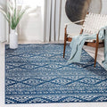 SAFAVIEH Tulum Collection Area Rug - 5'3" x 7'6", Navy & Ivory, Moroccan Boho Tribal Design, Non-Shedding & Easy to Clean, Ideal for Living Room, Bedroom, Dining Space (TUL272N)