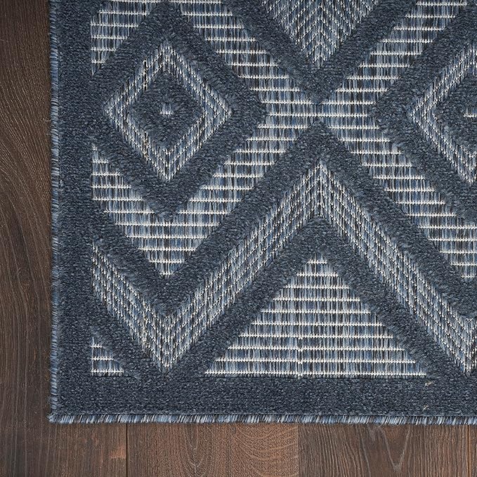 Nourison Home Versatile Navy Blue 5' x 7' Area Rug - Easy Clean, Non Shedding, Bed Room, Living Room, Dining Room, Kitchen (5' x 7')