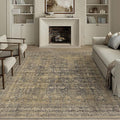 6x9 Brown Black Area Rug for Living Room Washable Vintage Distressed Carpet Large Bedroom Low Pile Non Slip Indoor Soft Retro Throw Accent Rug Office Kitchen Bathroom Dining Room