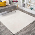 Eyely UES100T-6SQ Supersoft Haze Solid Low-Pile Indoor Area Rug, Coastal, Bohemian, Minimalist, Classic, Casual for Bedroom,Kitchen,Living Room,Non Shedding,Easy-Washing, Cream, 6' Square