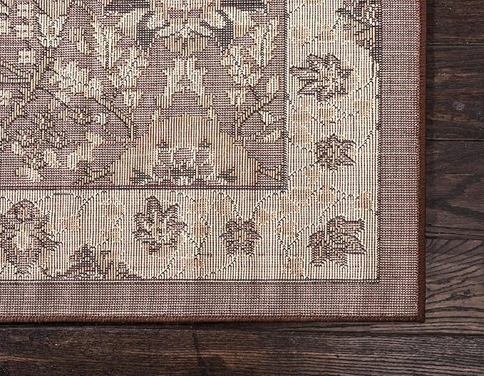 Unique Loom Espahan Collection Area Rug - Cape Cod (9'x 12' Rectangle, Brown/ Beige)