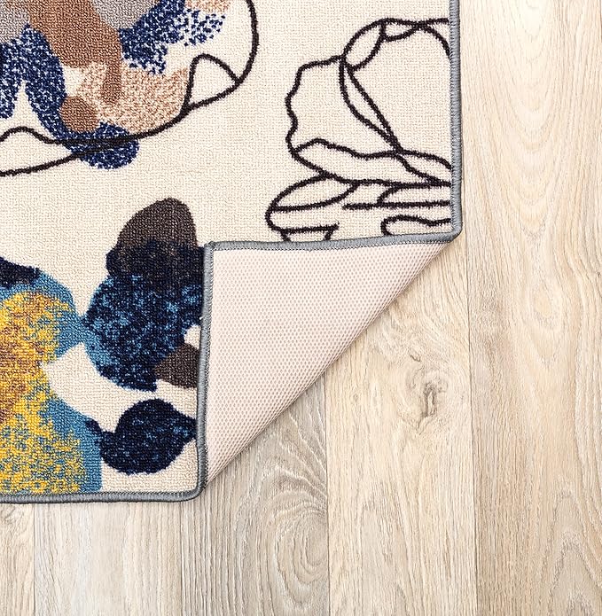 Rugshop Cream Bright Flowers Non Slip Non-Shedding Area Rug for Living Room, Dining Room and Large Spaces, 12' x 15'