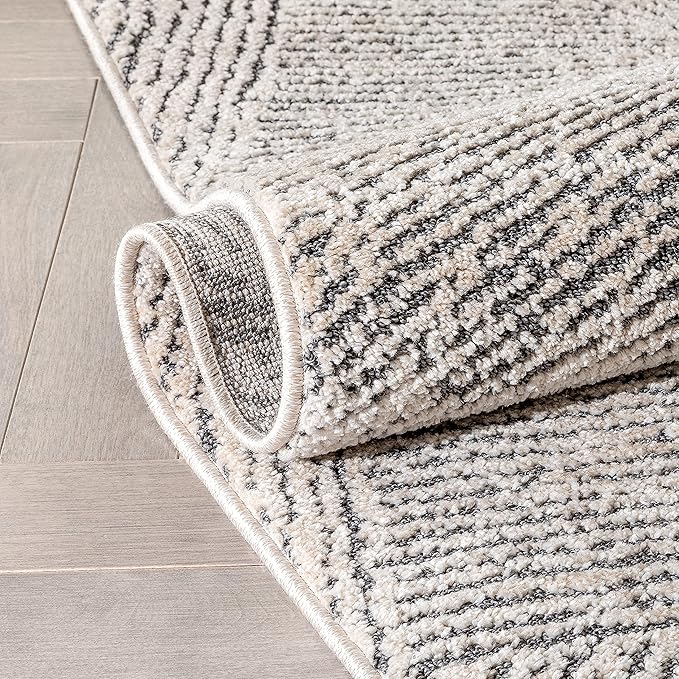 Well Woven Ezio Beige Tribal Geometric Distressed High-Lo Pile Area Rug 8x10 (7'10" x 10'6")
