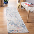 SAFAVIEH Tulum Collection Runner Rug - 2' x 17', Ivory & Blue, Moroccan Boho Tribal Design, Non-Shedding & Easy to Clean, Ideal for Living Room, Hallway, Foyer, Bedroom (TUL272C)