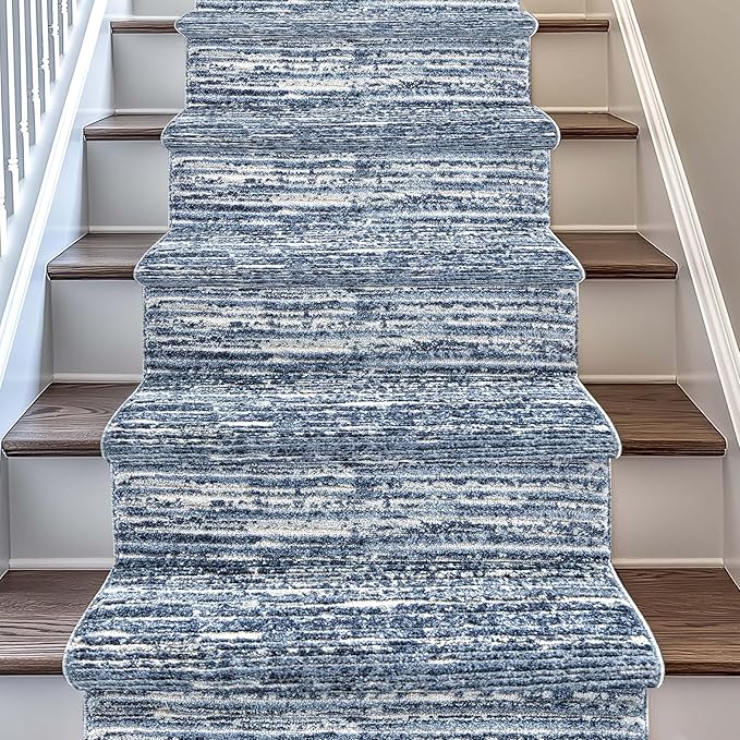 Well Woven Custom Size Hallway & Stair Runner- Harlow Delphi Taupe 27 Inches Wide x 60 Feet Long Runner (27" x 60') Runner Rug - Modern Stripes Pattern, Ultra-Soft, Easy-Clean