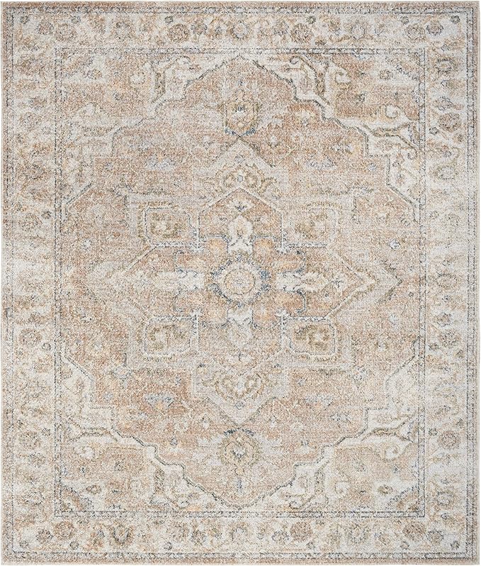 Nourison Home Astra Machine Washable Beige 7'10" x 10' Area Rug - Easy Clean, Non Shedding, Bed Room, Living Room, Dining Room, Kitchen (8' x 10')