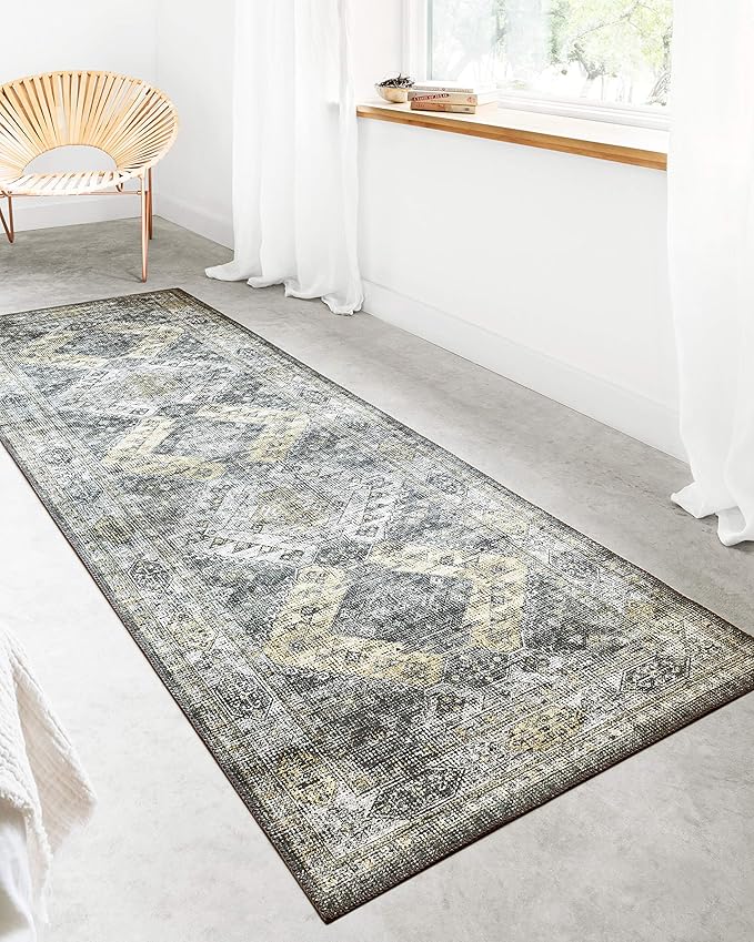 Loloi II Skye Collection SKY-09 Graphite/Silver 2'-6" x 10'-0" Runner Rug
