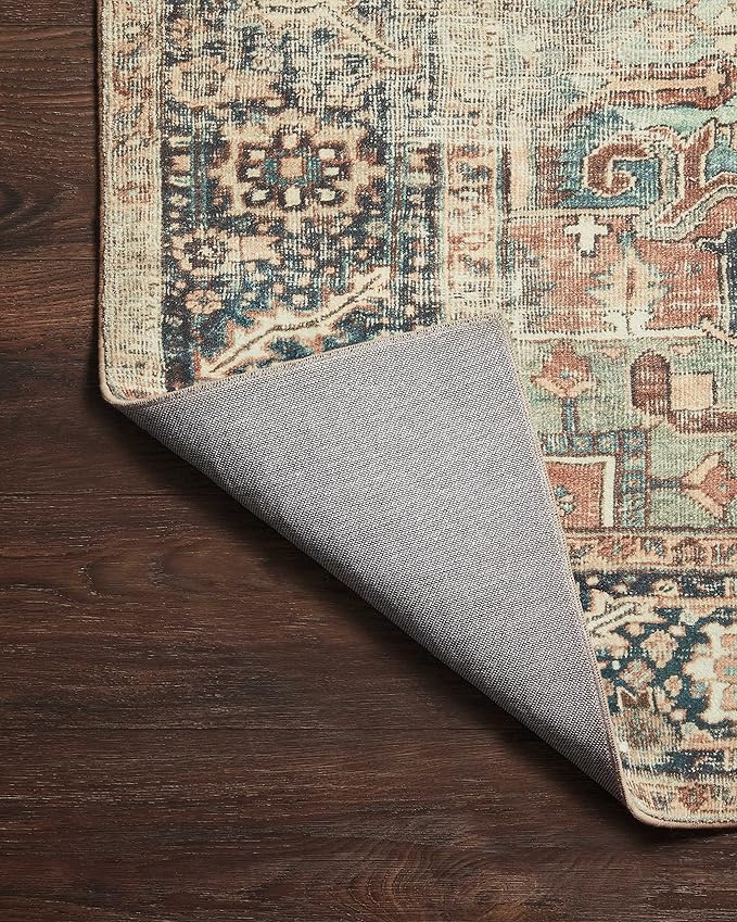 Loloi Margot Collection MAT-02 Terracotta/Lagoon 7'-6" x 9'-6" Area Rug feat. CloudPile, No-Shed Easy Clean Large Patterned Area Rug for Living Room, Bedroom, Dining Area