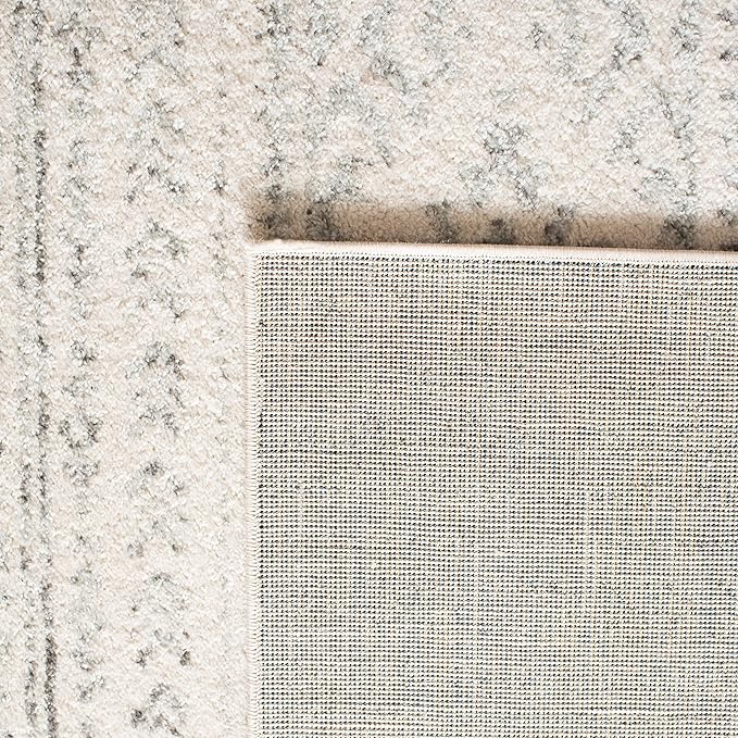 SAFAVIEH Tulum Collection Area Rug - 10' Round, Ivory & Grey, Moroccan Boho Tribal Design, Non-Shedding & Easy to Clean, Ideal for Living Room, Bedroom, Dining Space (TUL272A)
