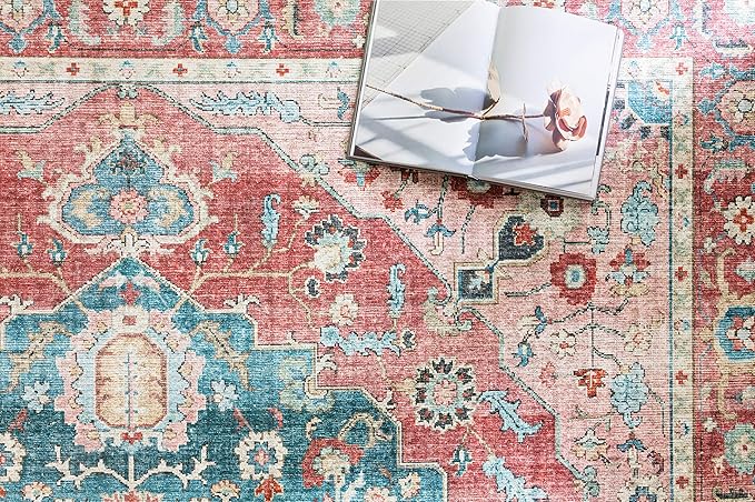 Loloi Skye Collection SKY-05 Brick/Ocean 2'-0" x 5'-0" Accent Rug