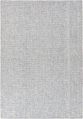 Hand-Tufted 100% Wool Pile Area Rug – Geometric Textured Grid Check Pattern – Thick and Durable Floor Carpet for Bedroom, Living Room, Kids Room, and Dining Area (Ivory Denim, 9' x 11')
