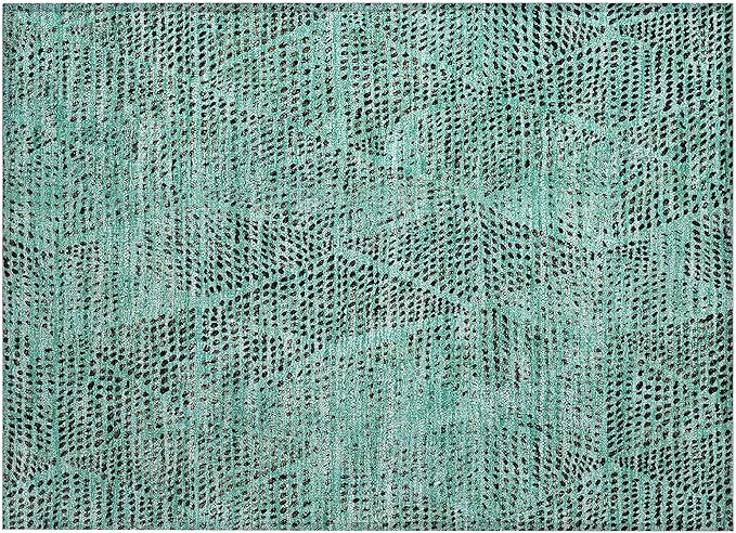 Addison Rugs Chantille ACN591 Teal 1'8" x 2'6" Indoor Outdoor Area Rug, Easy Clean, Machine Washable, Non Shedding, Bedroom, Living Room, Dining Room, Kitchen, Patio Rug