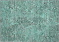 Addison Rugs Chantille ACN591 Teal 1'8" x 2'6" Indoor Outdoor Area Rug, Easy Clean, Machine Washable, Non Shedding, Bedroom, Living Room, Dining Room, Kitchen, Patio Rug