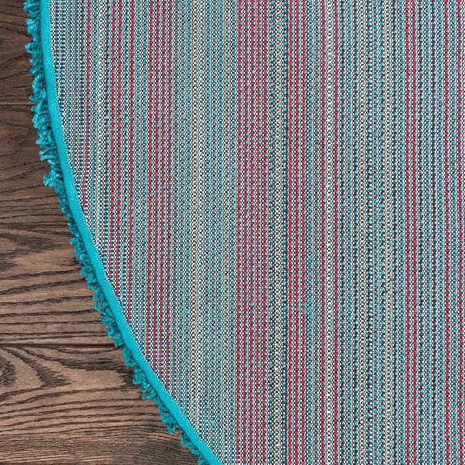 Unique Loom Solid Shag Collection Area Rug (3' 3" x 5' 3" Oval, Turquoise)